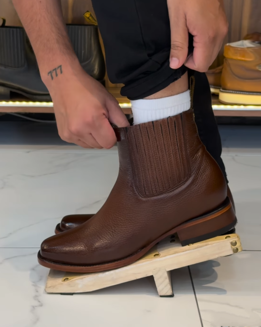 Men's Handmade Deerskin Ankle Boots