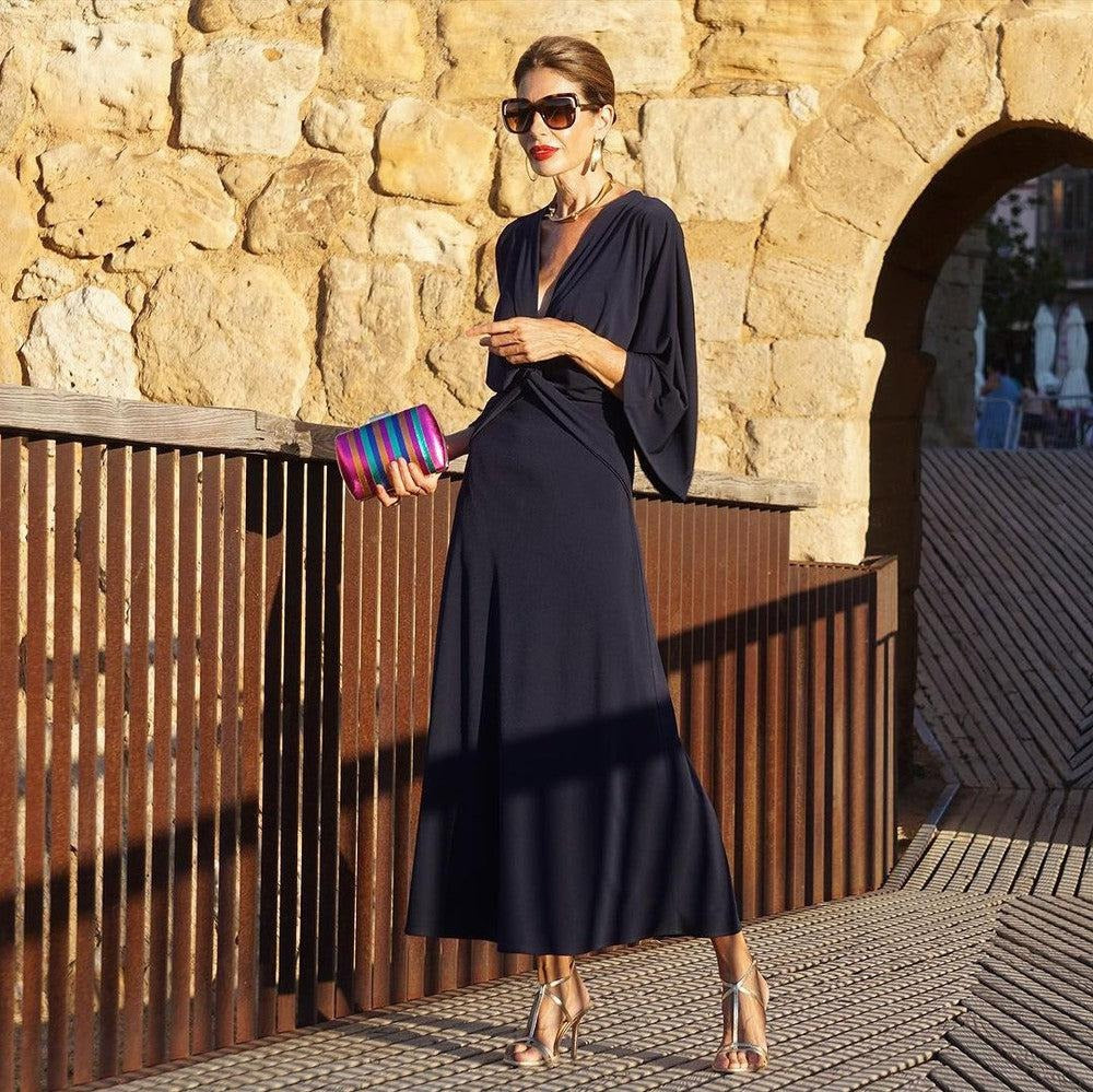 Cool Long Sleeve Plain Maxi Dress