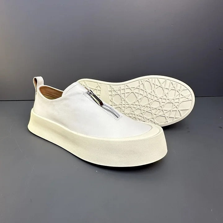 Handmade Retro Zipper Loafers