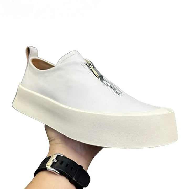 Handmade Retro Zipper Loafers