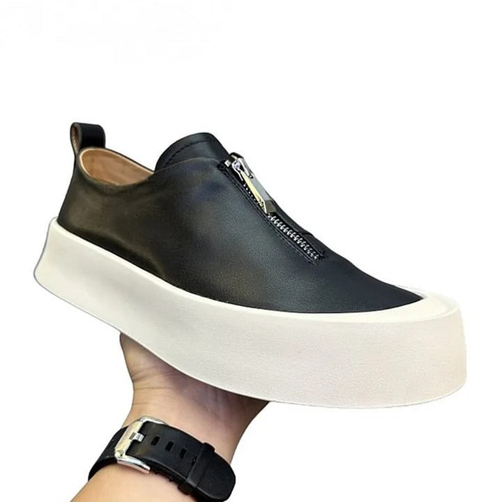 Handmade Retro Zipper Loafers
