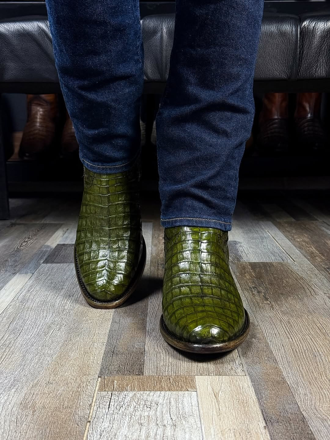 Handmade Crocodile Leather Ankle Boots