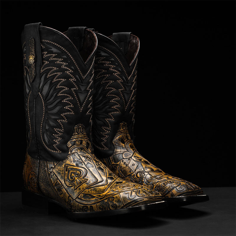 Men's Poker Western Cowboy Boots