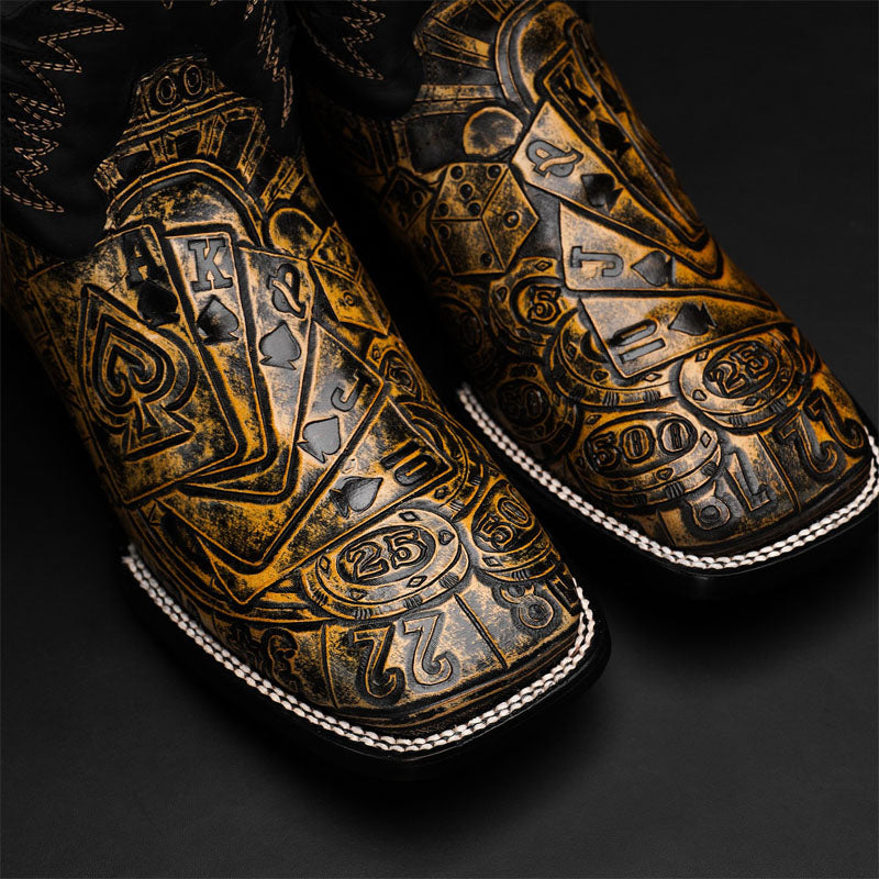Men's Poker Western Cowboy Boots