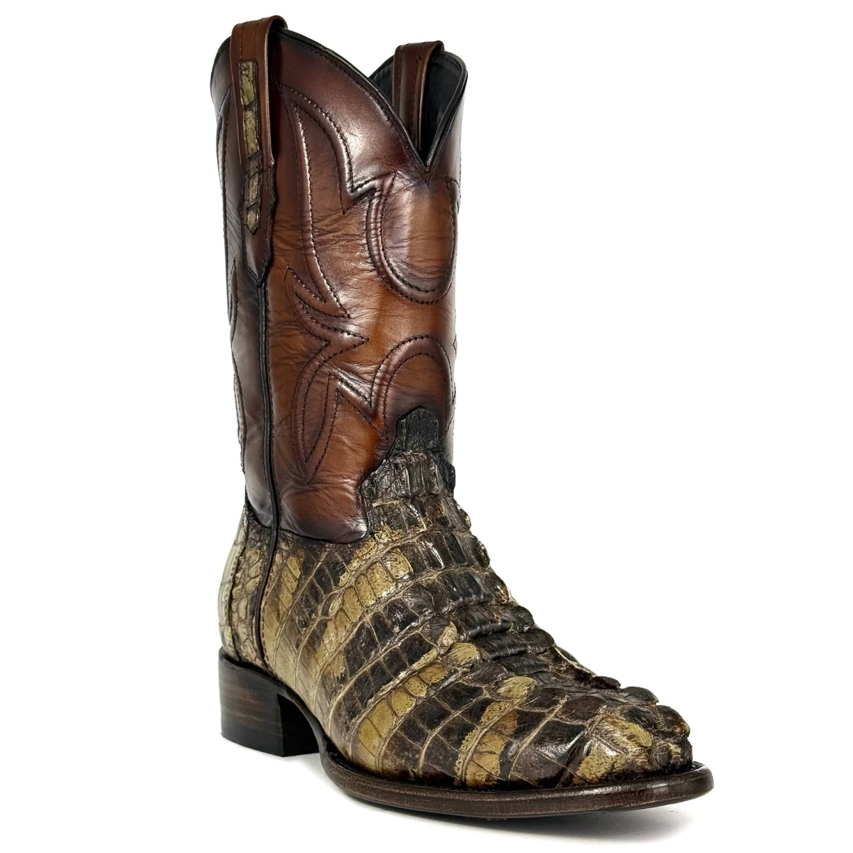 Handmade Crocodile Skin Print Cowboy Boots