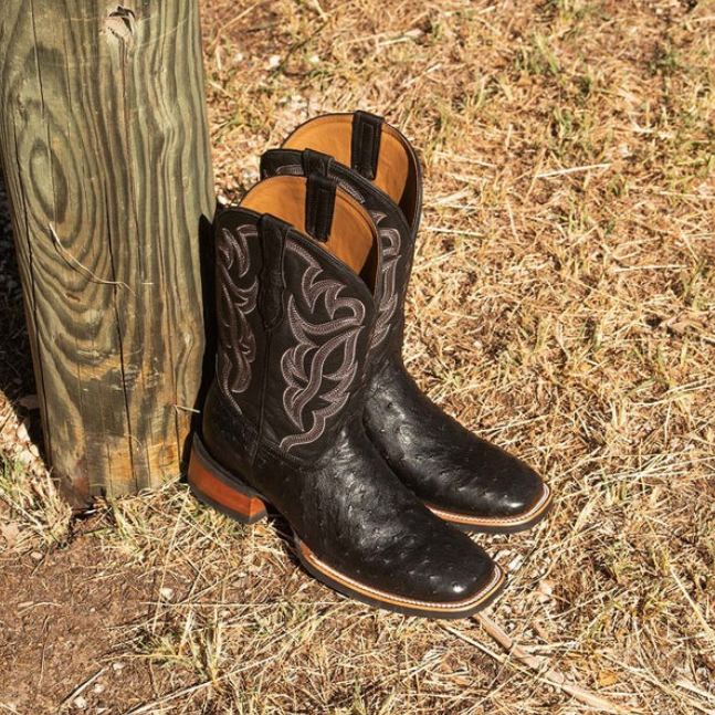 Classic Ostrich Leather Cowboy Boots