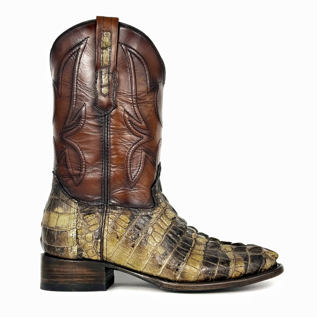Handmade Crocodile Skin Print Cowboy Boots