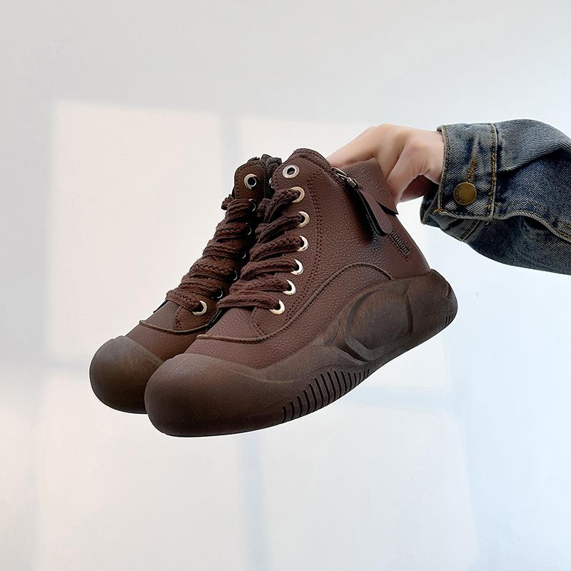 Casual Thick-Soled Waterproof Leather Boots