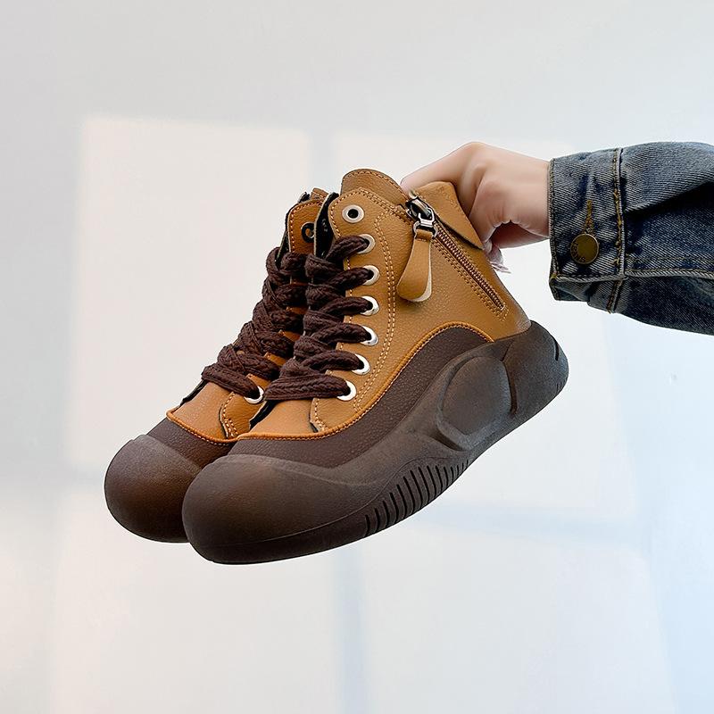 Casual Thick-Soled Waterproof Leather Boots