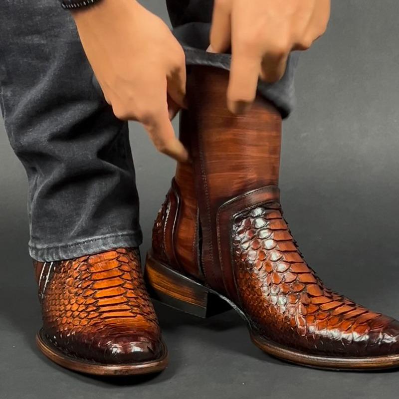 Men's Retro Python Western Cowboy Boots