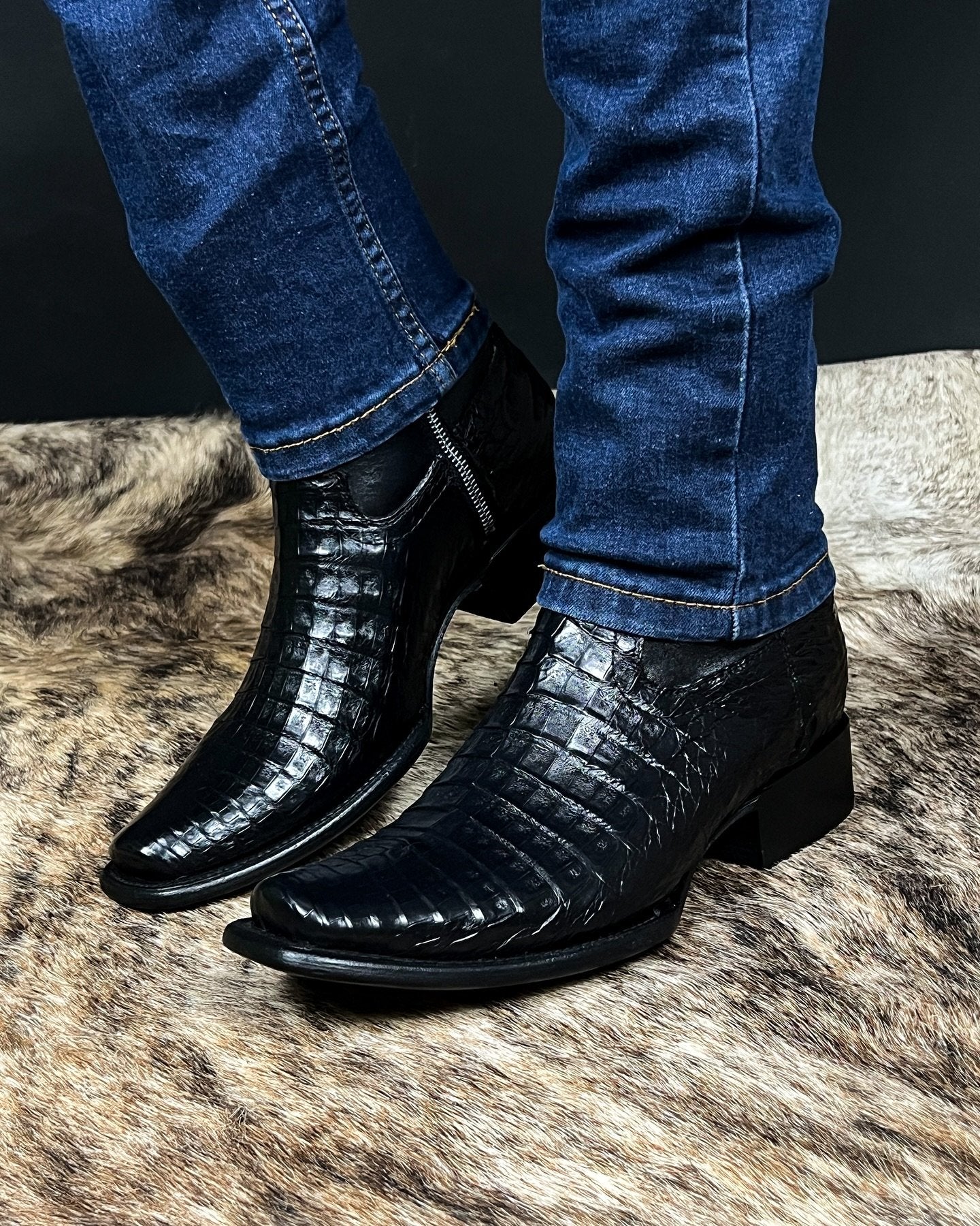 Handmade Crocodile Leather Western Cowboy Boots