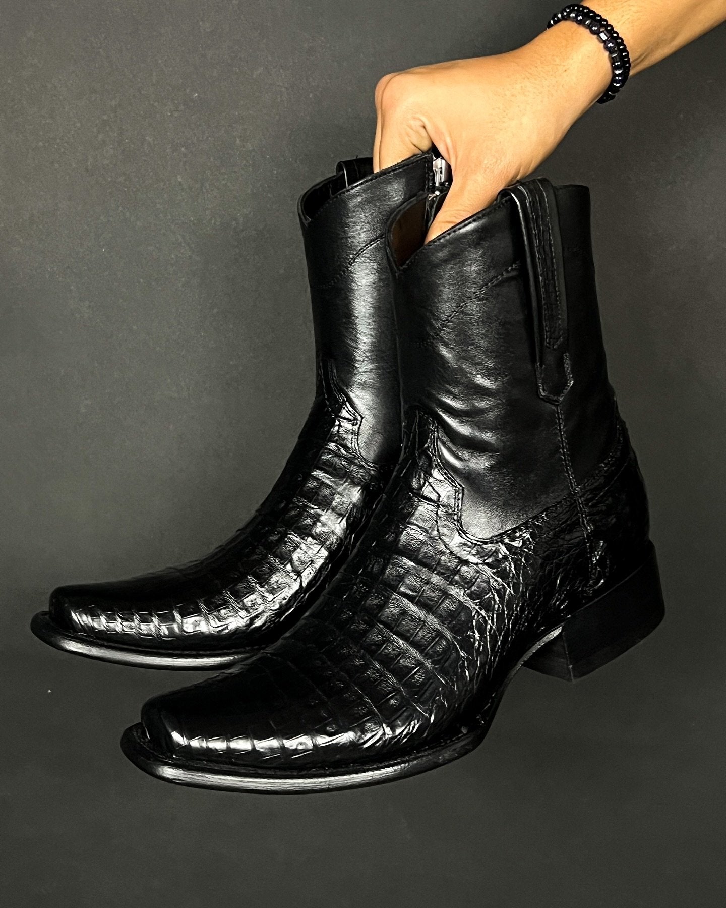 Handmade Crocodile Leather Western Cowboy Boots