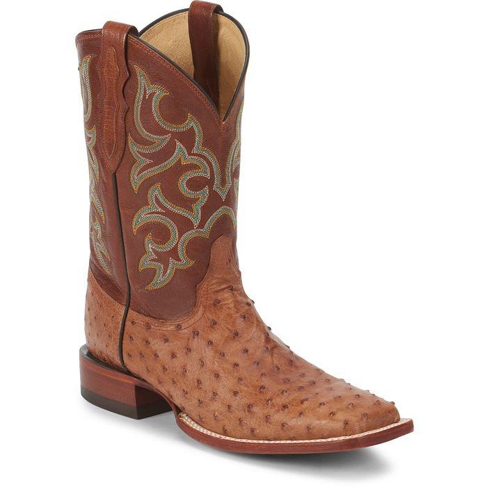 Classic Ostrich Leather Western Cowboy Boots