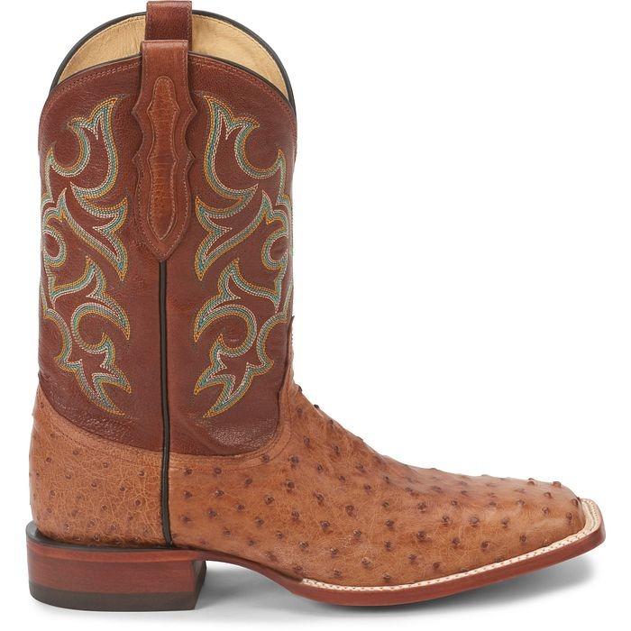 Classic Ostrich Leather Western Cowboy Boots