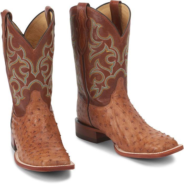 Classic Ostrich Leather Western Cowboy Boots