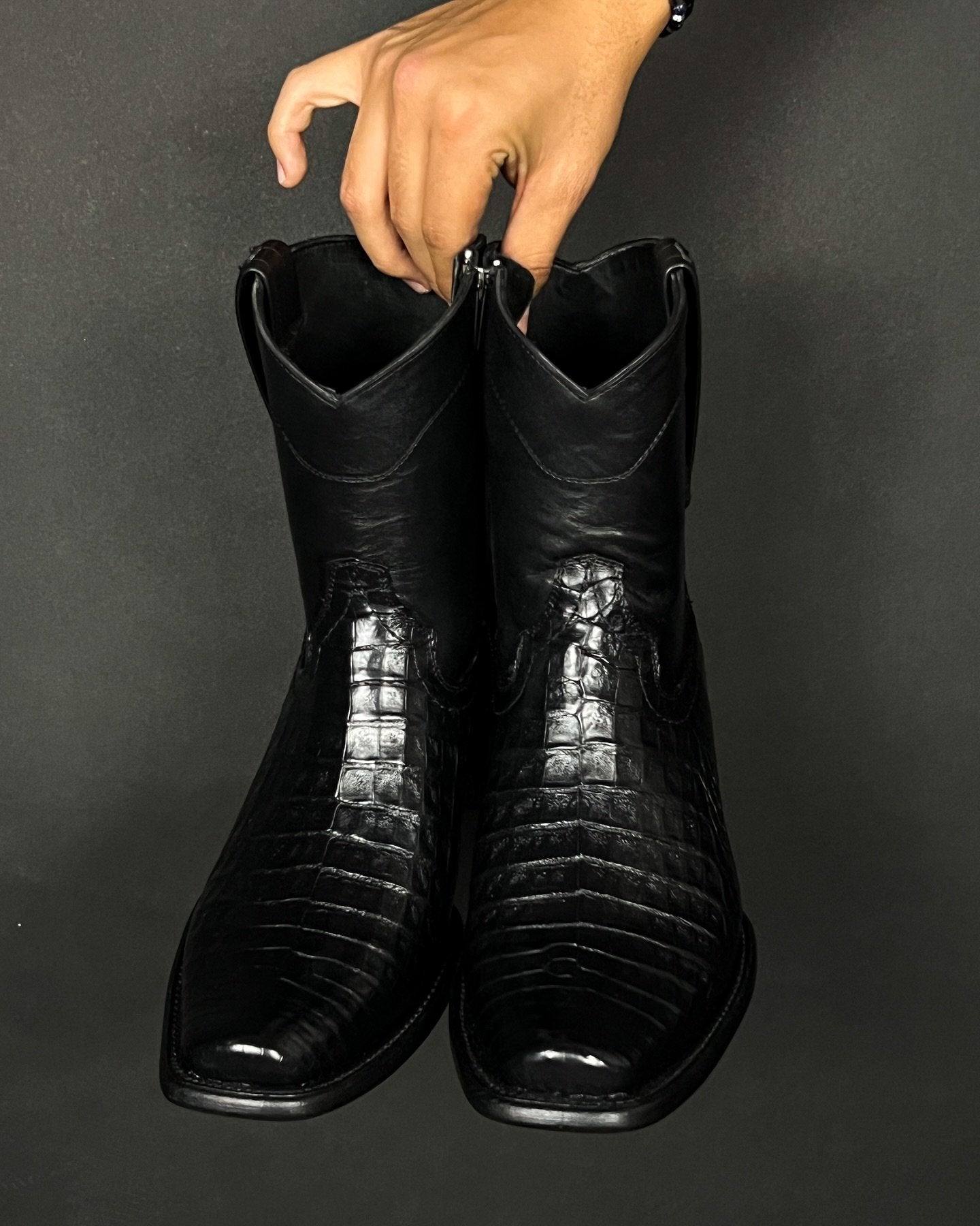 Handmade Crocodile Leather Western Cowboy Boots