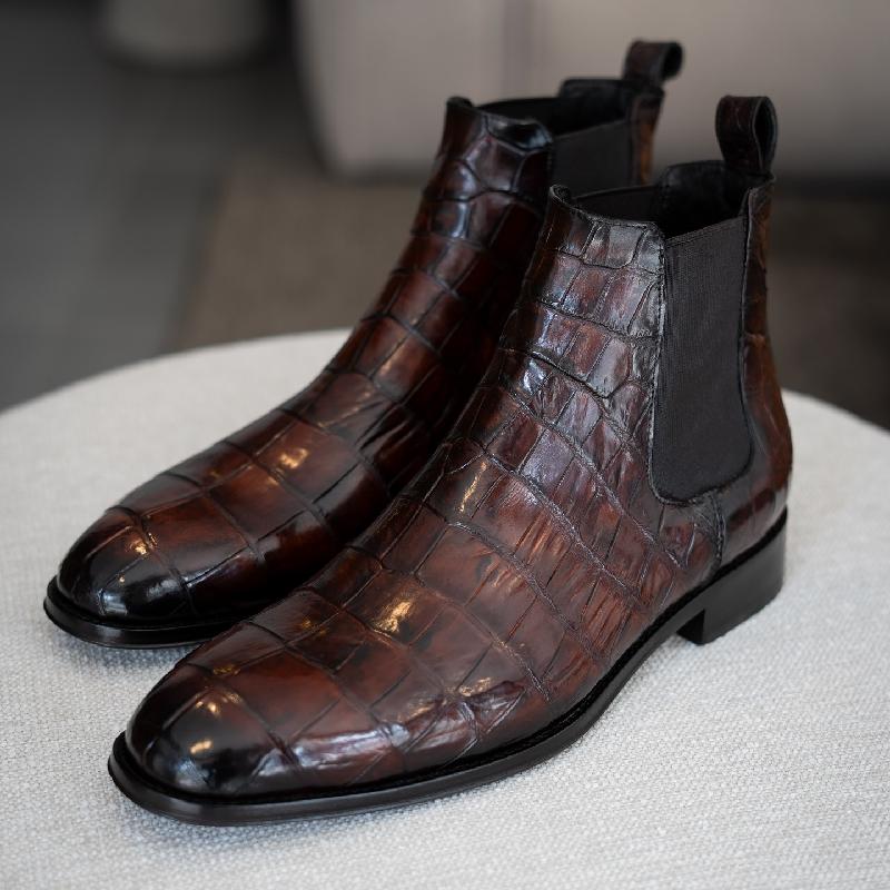 Handmade Crocodile Chelsea Boots