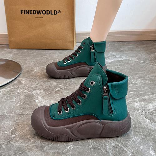 Casual Thick-Soled Waterproof Leather Boots