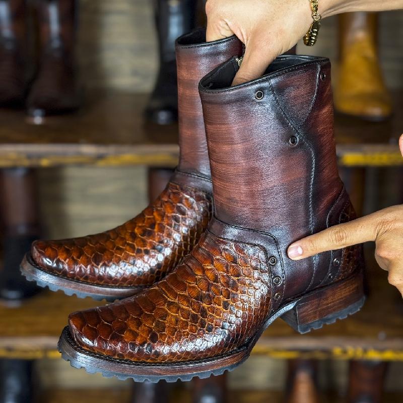 Men's Retro Python Western Cowboy Boots