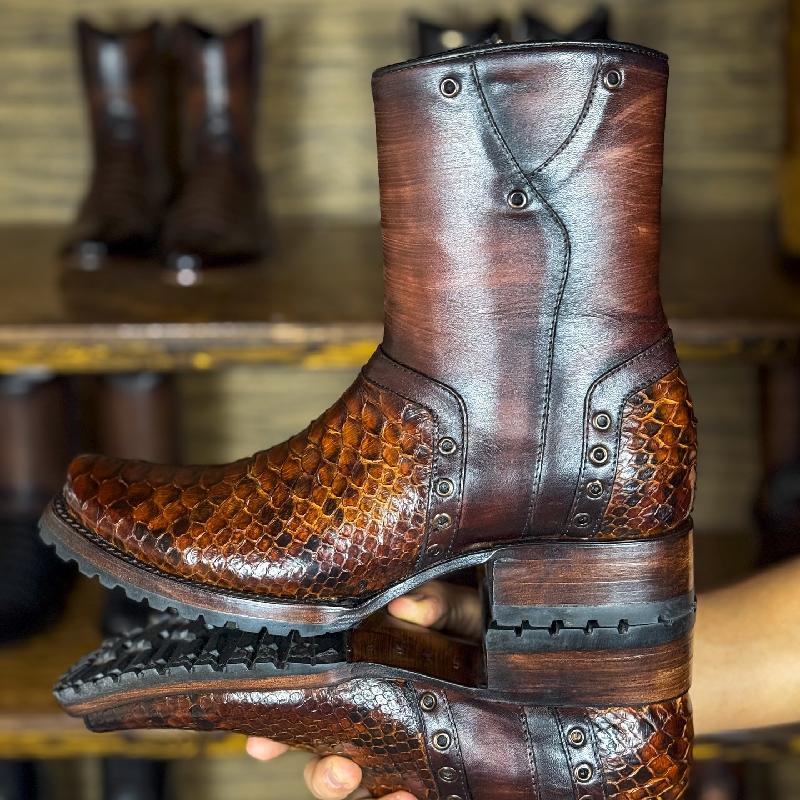 Men's Retro Python Western Cowboy Boots